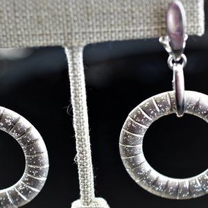 Dangling Clip Back Sterling Silver Circle Earrings
